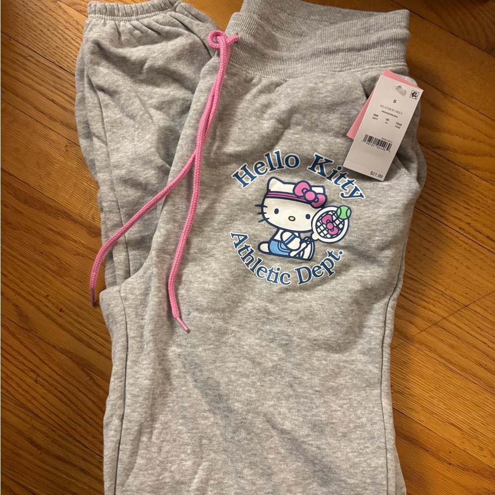 Hello Kitty Gray Track Pants with Pink Accents
